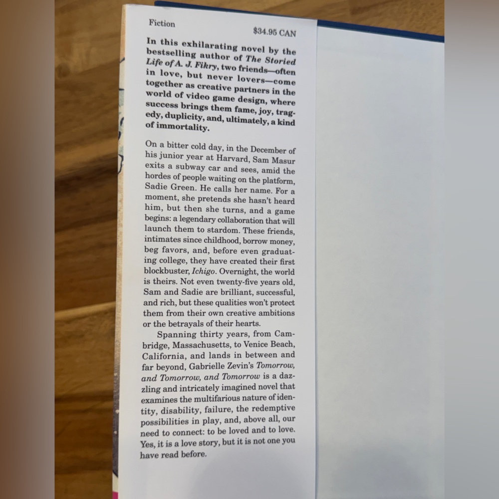 Tomorrow, and Tomorrow, and Tomorrow – Gabrielle Zevin – Hardcover Bestseller - Picture 2 of 4